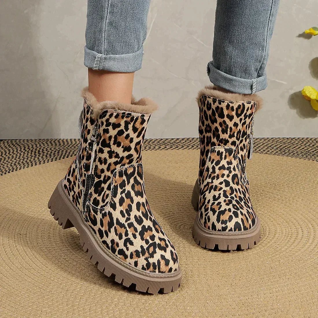 Leona - Stilvolle Leoparden - Winterstiefel - 35 - 