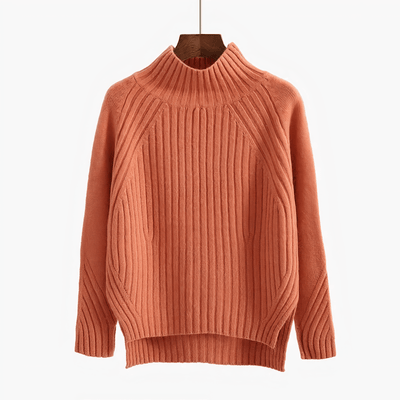 Lina - Bequemer Strickpullover - Orange - rot - S - 