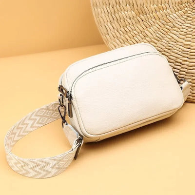 Linea - Luxuriöse Leder - Crossbody - Tasche - Beige - 