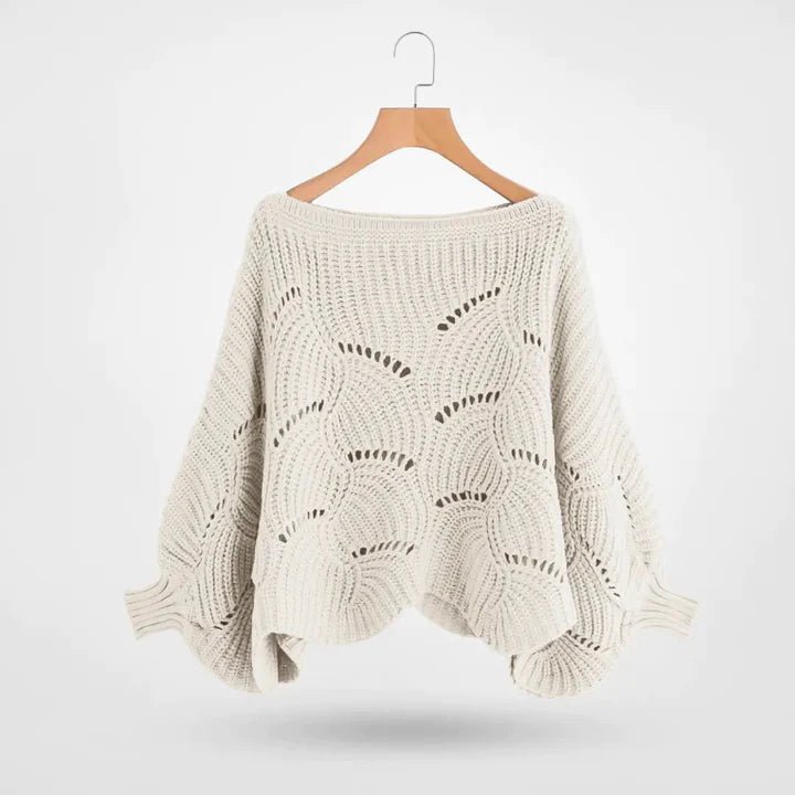 Liora - Eleganter locker gestrickter Pullover - Weiß - 