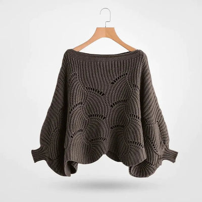 Liora - Eleganter locker gestrickter Pullover - Hellbraun - 