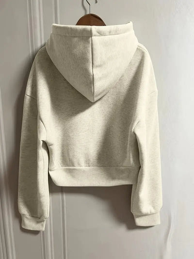 Lisa - Bequemer Zip - Up Hoodie - Beige - S - 