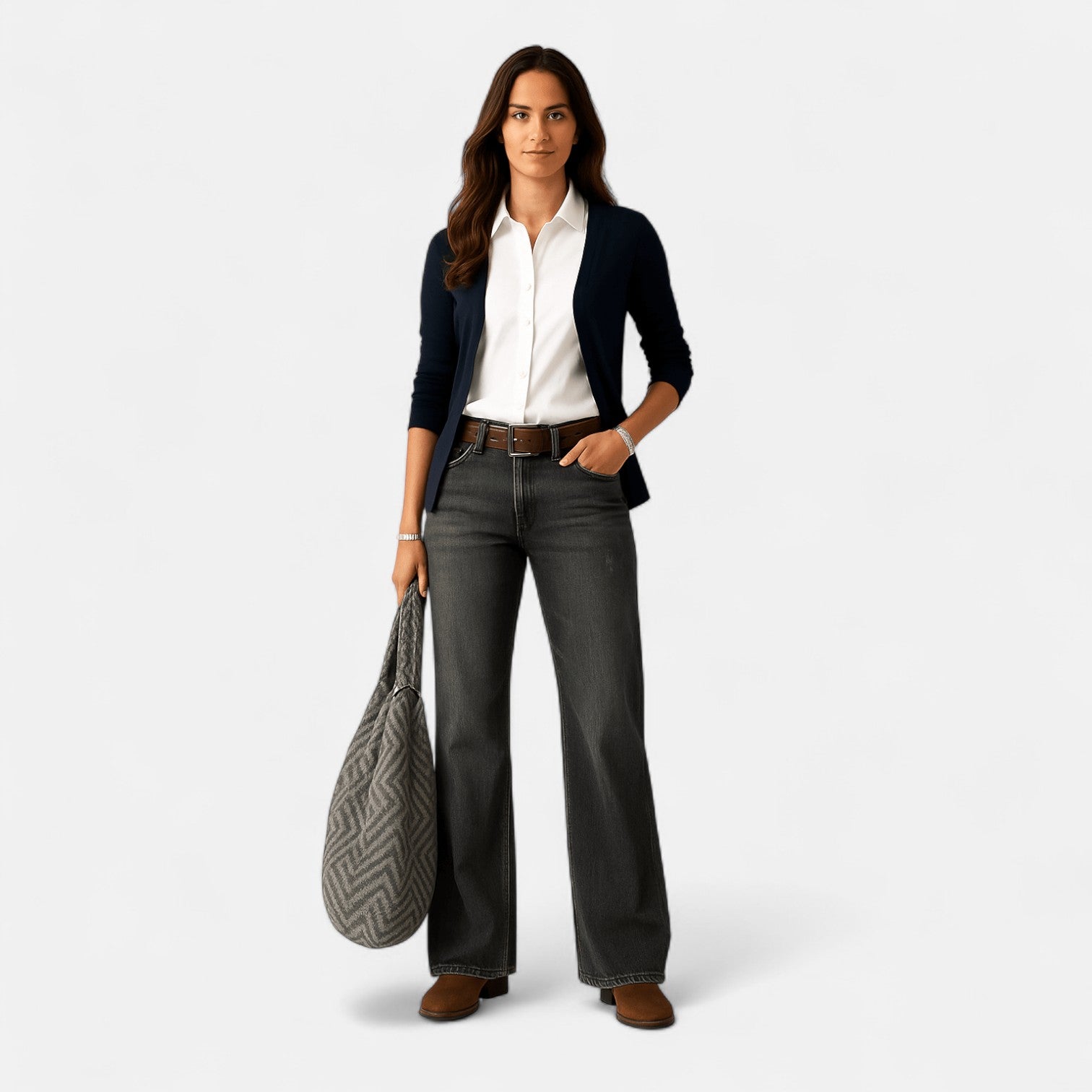 Liv – Damen Baumwolle Denim - Jeans Weites Bein - Hosen - Temala