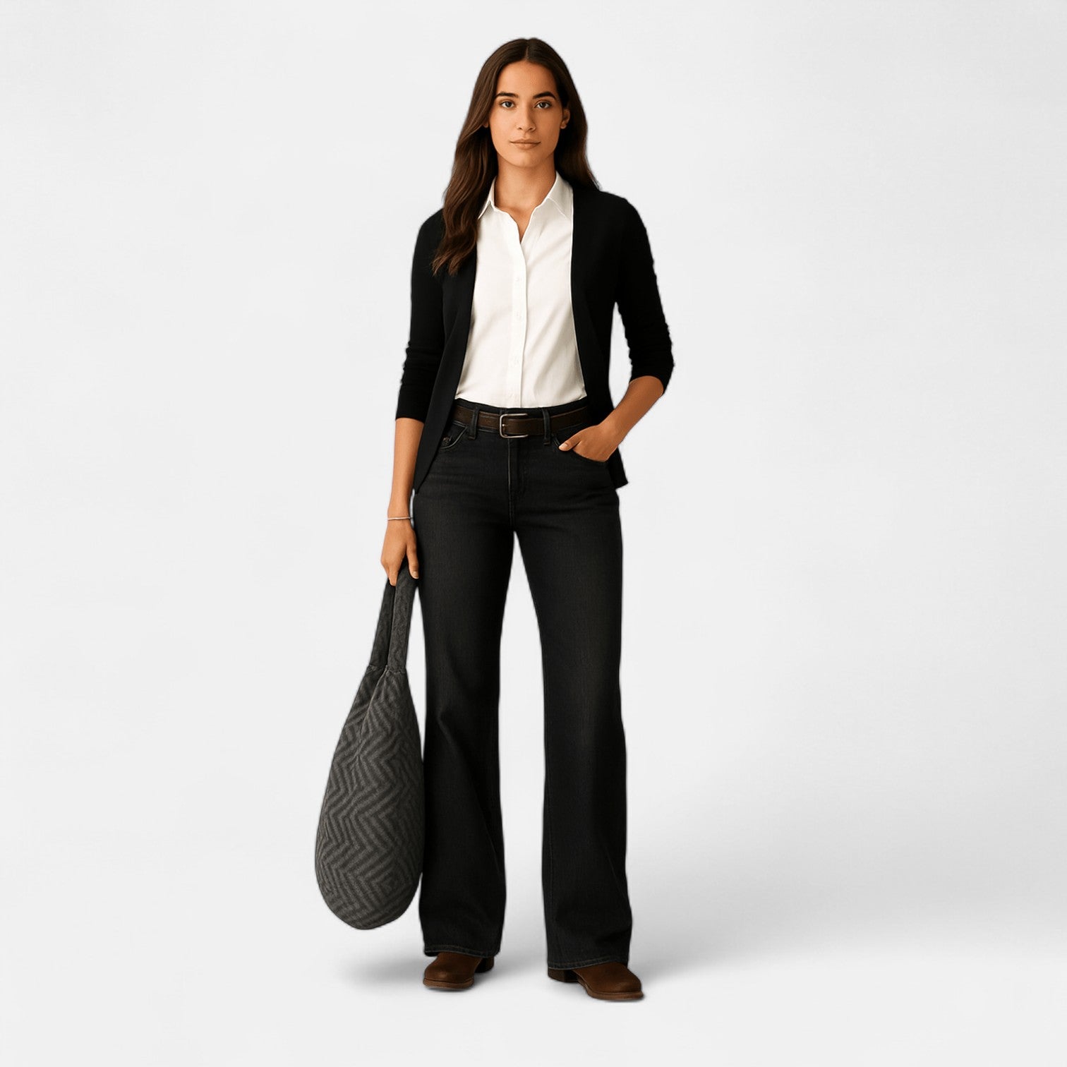 Liv – Damen Baumwolle Denim - Jeans Weites Bein - Hosen - Temala