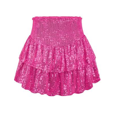 Livia - Glitzernder Paillettenrock - Fuchsienrosa - XS - 