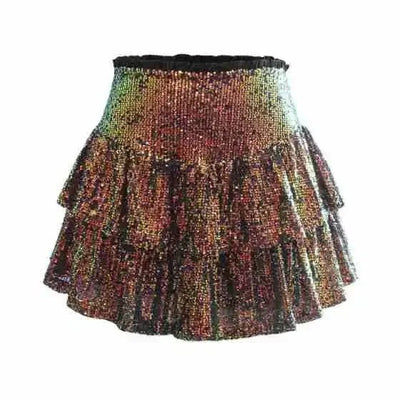 Livia - Glitzernder Paillettenrock - Multicolor - XS - 