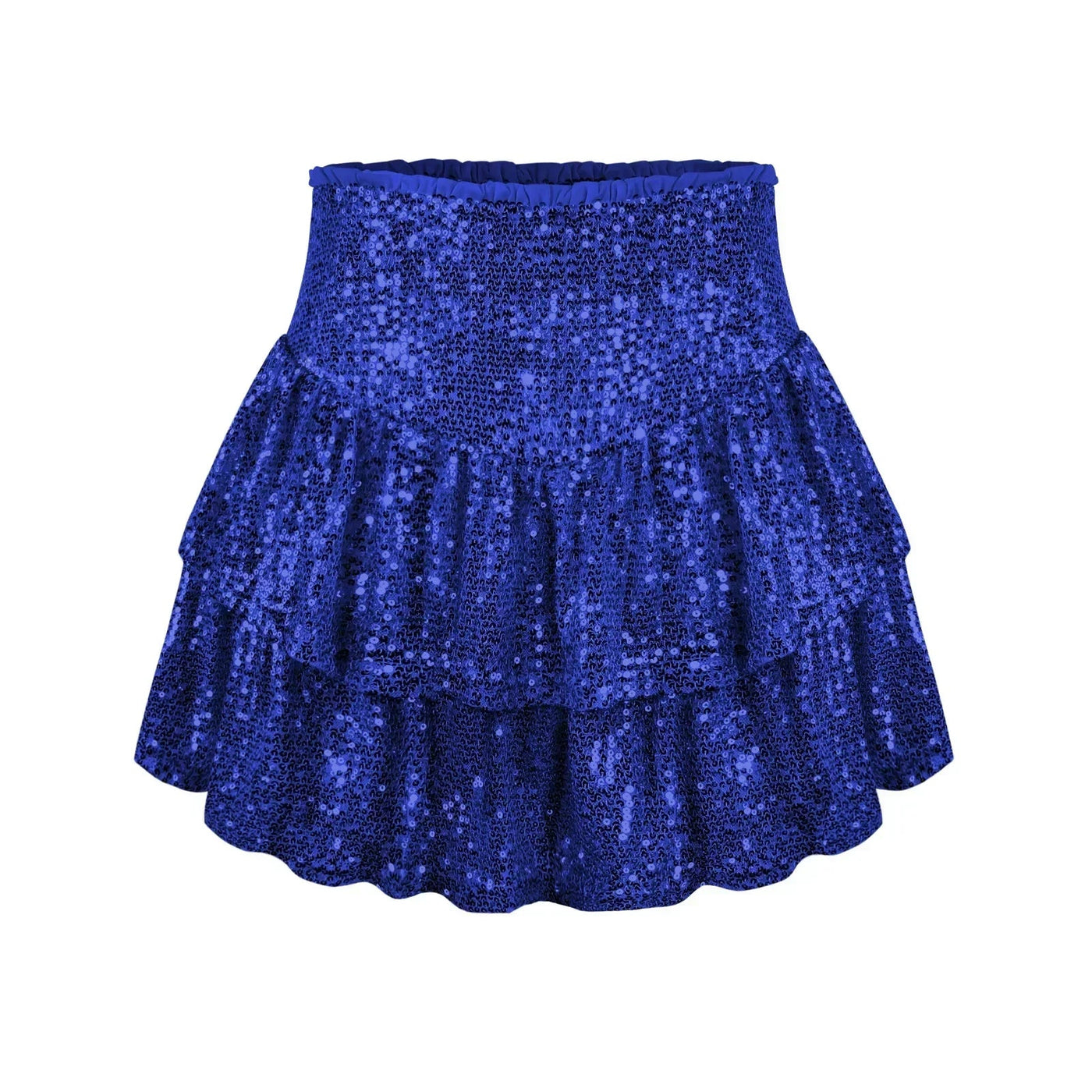 Livia - Glitzernder Paillettenrock - Blau - XS - 