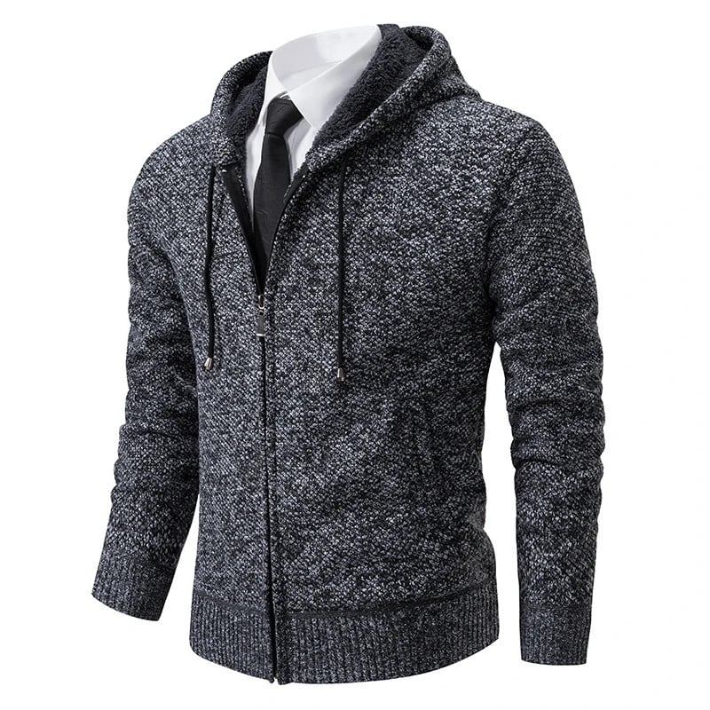 Luca - Lässiger Sweatshirt - Zipper - Cardigan - 02 Dunkelgrau - M 50 - 62kg - 