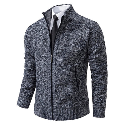 Luca - Lässiger Sweatshirt - Zipper - Cardigan - 01 Dunkelgrau - M 50 - 62kg - 