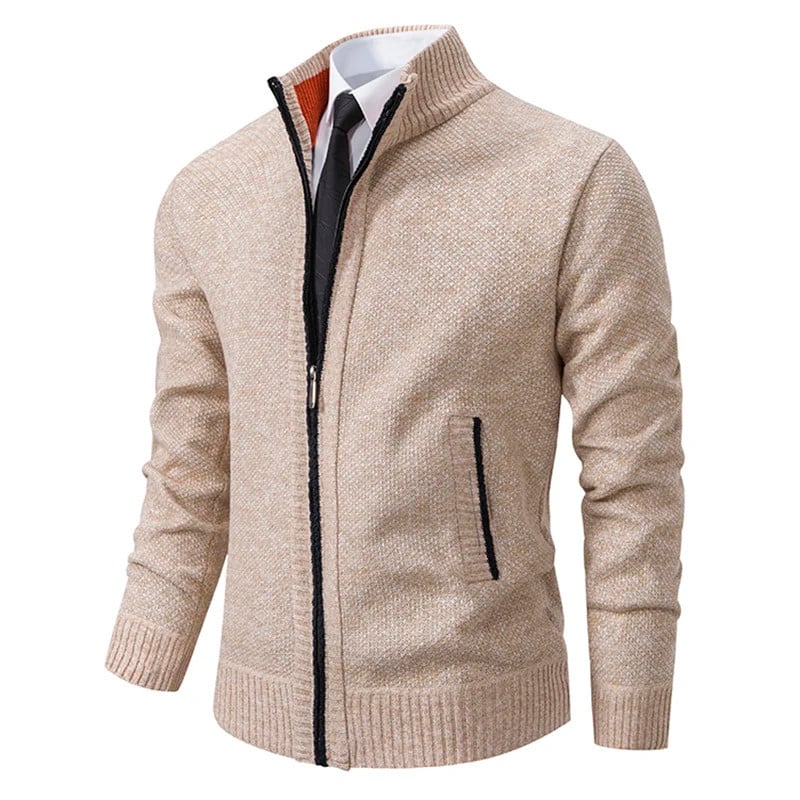 Luca - Lässiger Sweatshirt - Zipper - Cardigan - 01 Beige - M 50 - 62kg - 