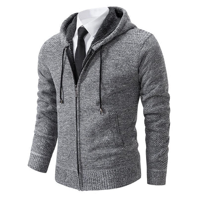 Luca - Lässiger Sweatshirt - Zipper - Cardigan - 02 Hellgrau - M 50 - 62kg - 