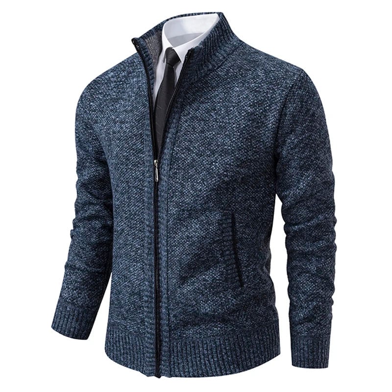 Luca - Lässiger Sweatshirt - Zipper - Cardigan - 01 Blaugrau - M 50 - 62kg - 