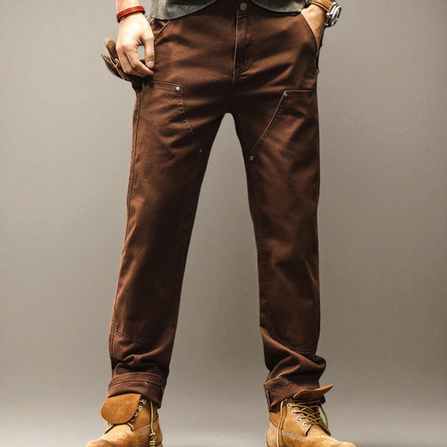 Lukas – Robuste Baumwolltwill Arbeitshose mit geradem Bein - Cargo Hosen - Temala