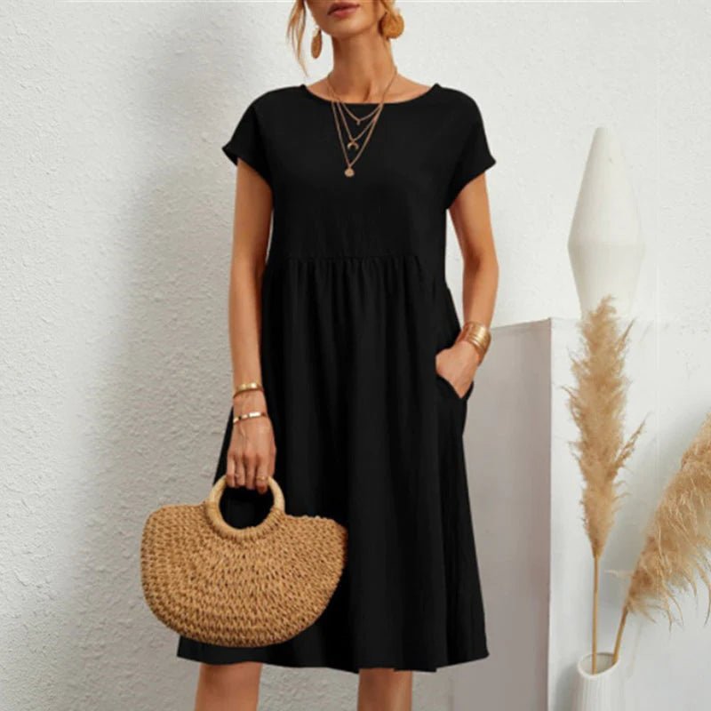 Luna® | Ibiza Mode stilvolle Frauen Kleid für den Sommer - Schwarz - S - 