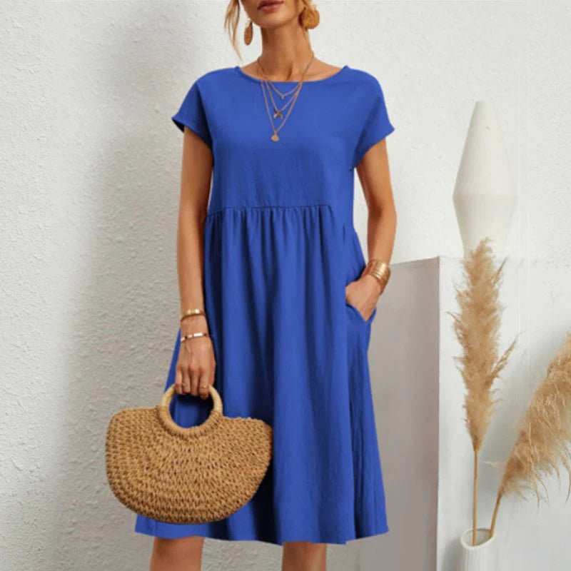 Luna® | Ibiza Mode stilvolle Frauen Kleid für den Sommer - Blau - S - 