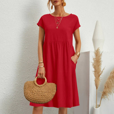 Luna® | Ibiza Mode stilvolle Frauen Kleid für den Sommer - Rot - S - 