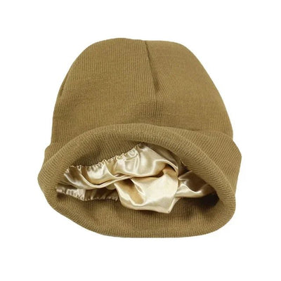 LushHat - Wintermützen mit Seidensatinfutter - Khaki - 