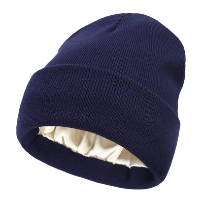 LushHat - Wintermützen mit Seidensatinfutter - Marineblau - 