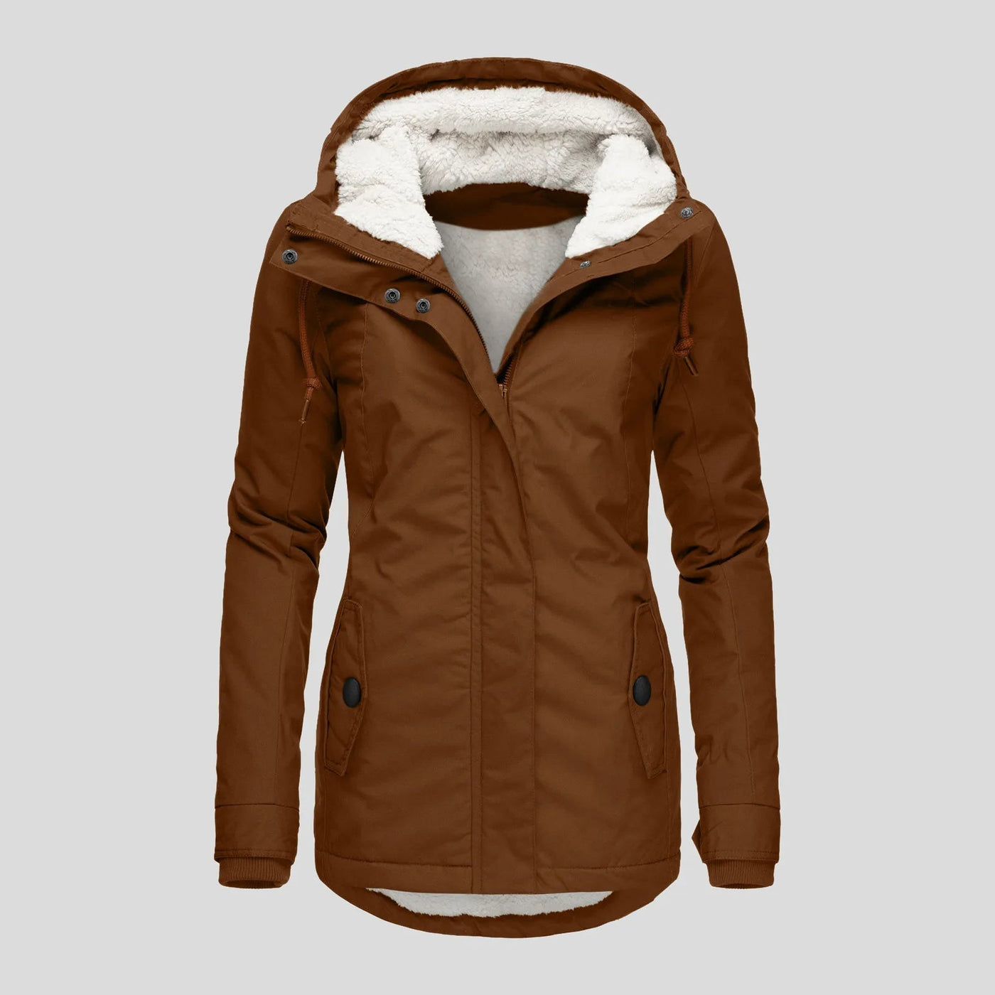 Mabel - Warme gefütterte Jacke - Braun - XS - 