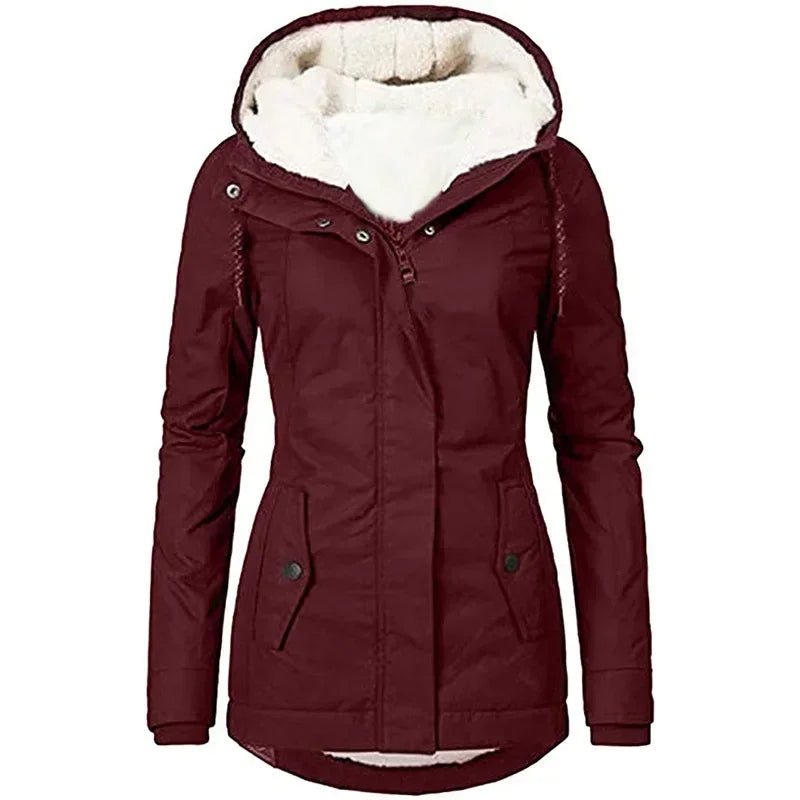 Mabel - Warme gefütterte Jacke - Rot - XS - 