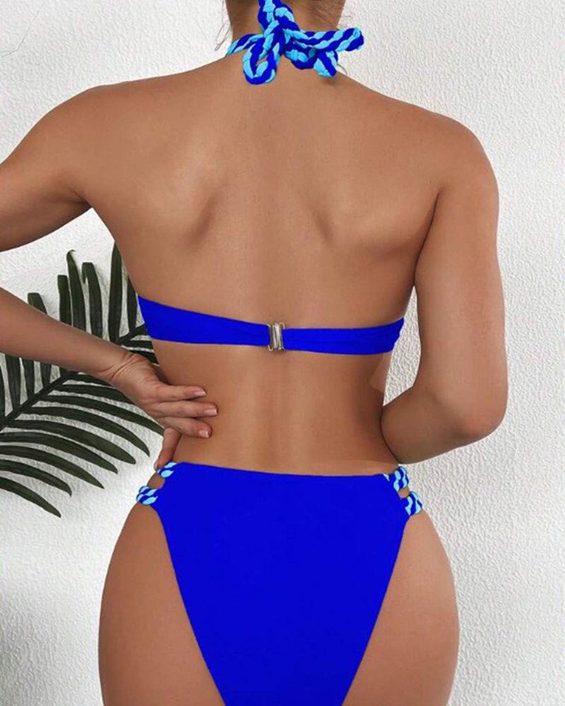 Malia - Halterneck - Bikini - Set - Blau - S - 