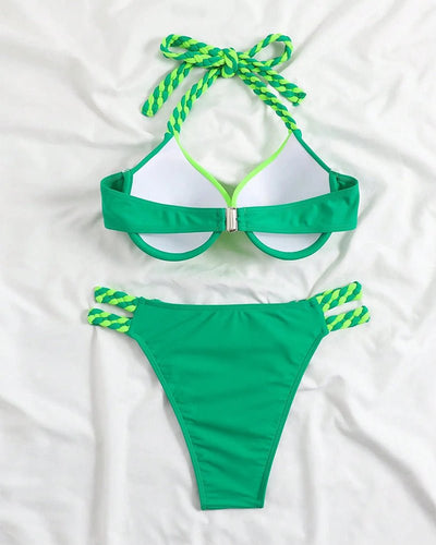 Malia - Halterneck - Bikini - Set - Grün - S - 