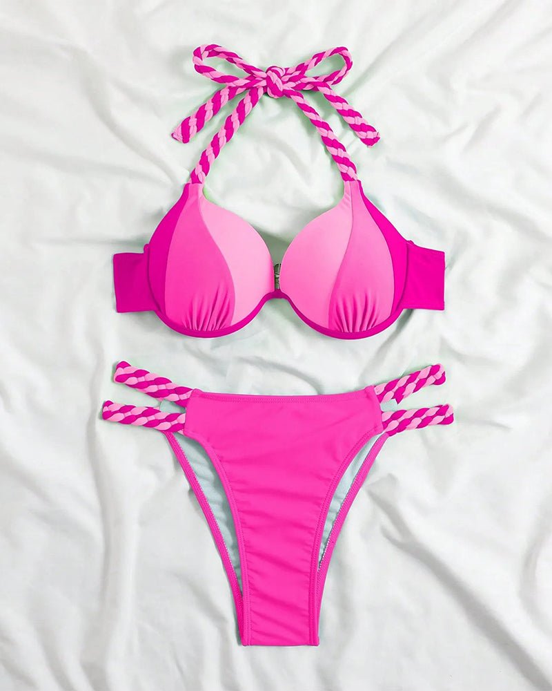 Malia - Halterneck - Bikini - Set - Rosa - S - 