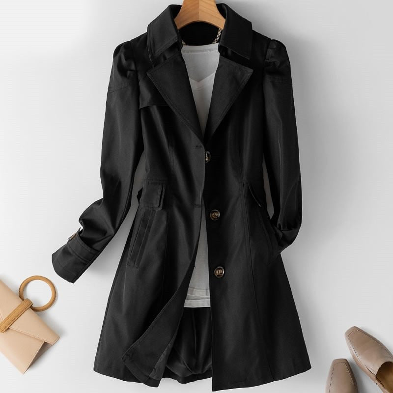 Maria - Herbst Trenchcoat - Schwarz - XS - 