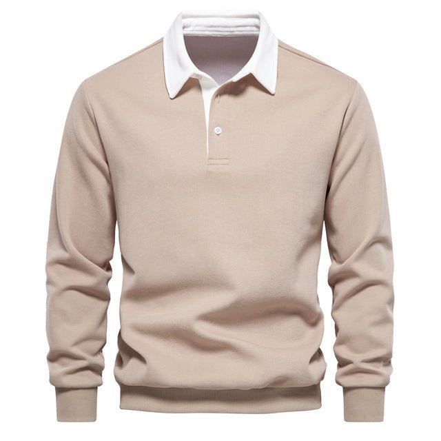 Marvin - Langärmeliges Poloshirt - Khaki - S - 