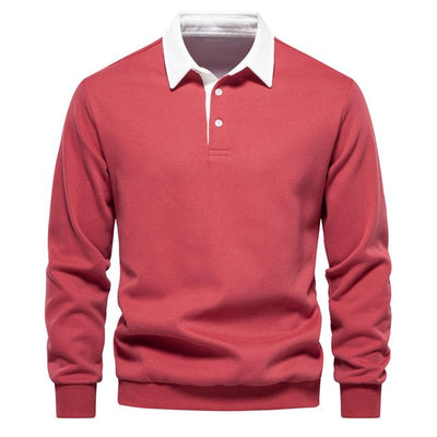 Marvin - Langärmeliges Poloshirt - Rot - S - 