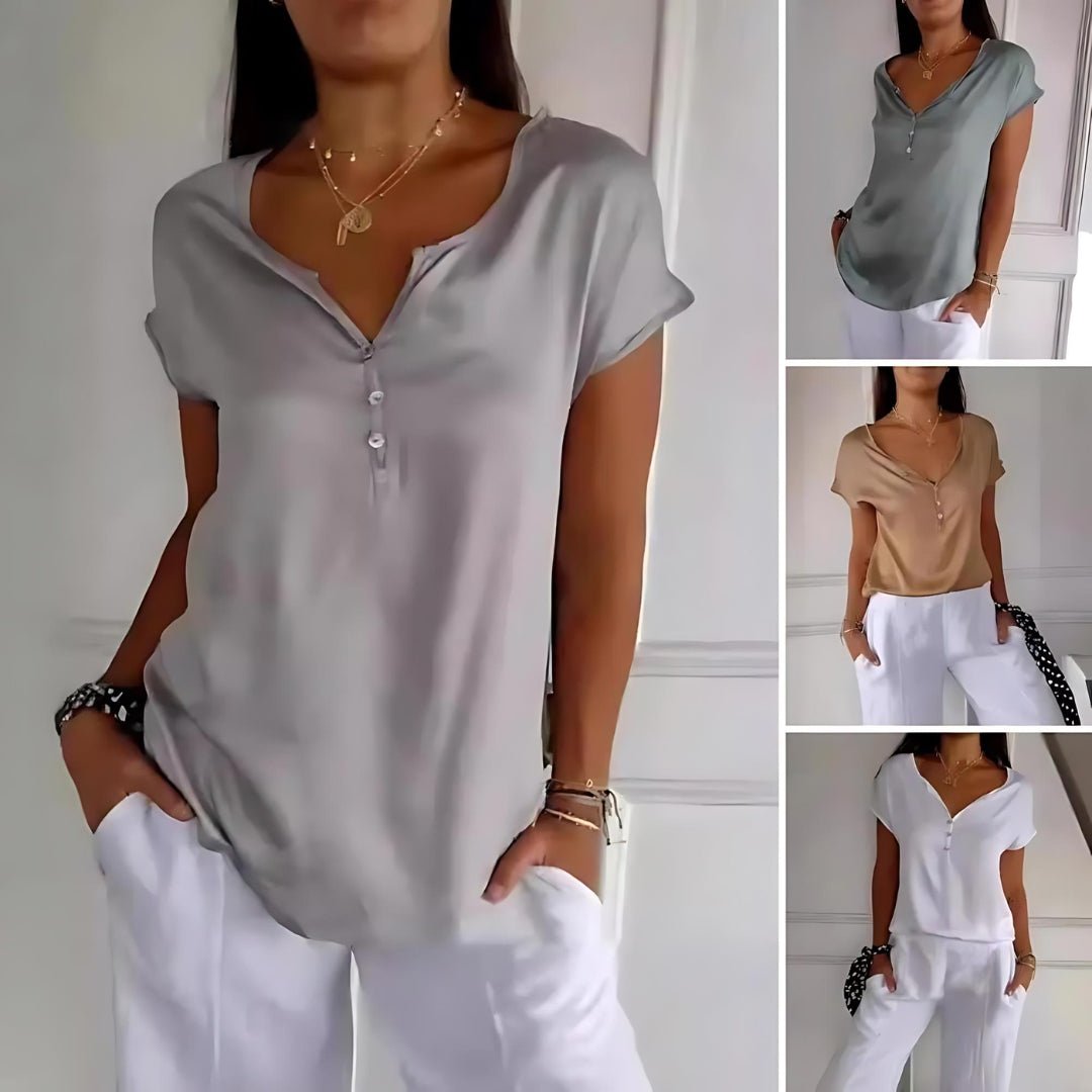 Maurine - Elegantes Top - Grau - S - 