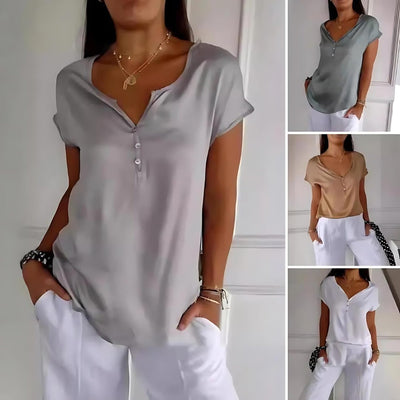 Maurine - Elegantes Top - Grau - S - 