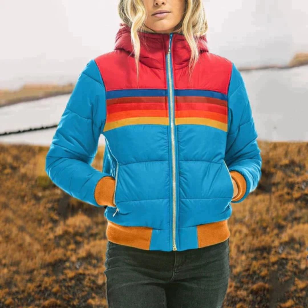 Mia – Colorblock Daunenjacke — Gefütterte Winterjacke mit hohem Kragen - Jacken - Temala