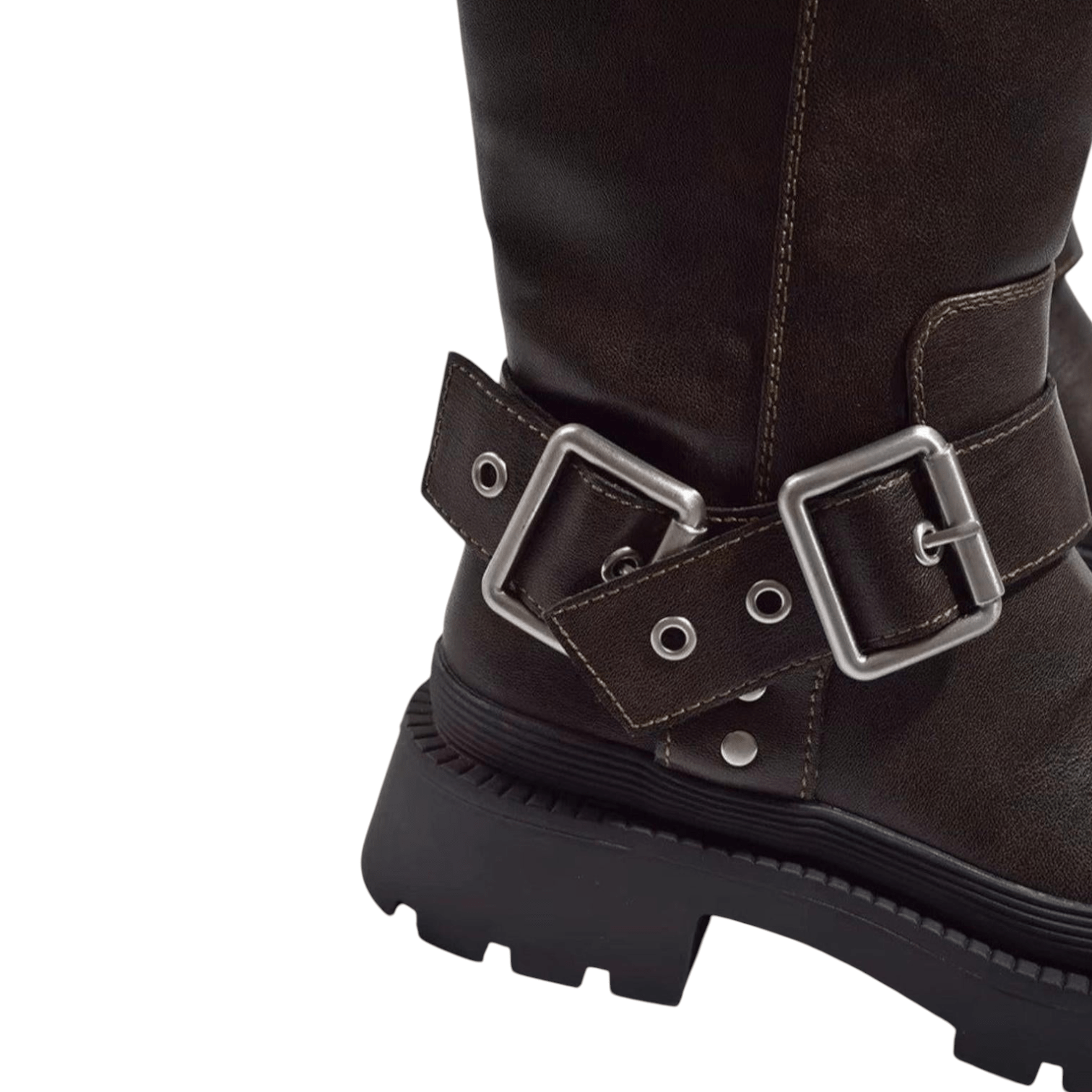 Mia – Lederstiefel mit Schnallen und Profilsohle - Stiefel - Temala