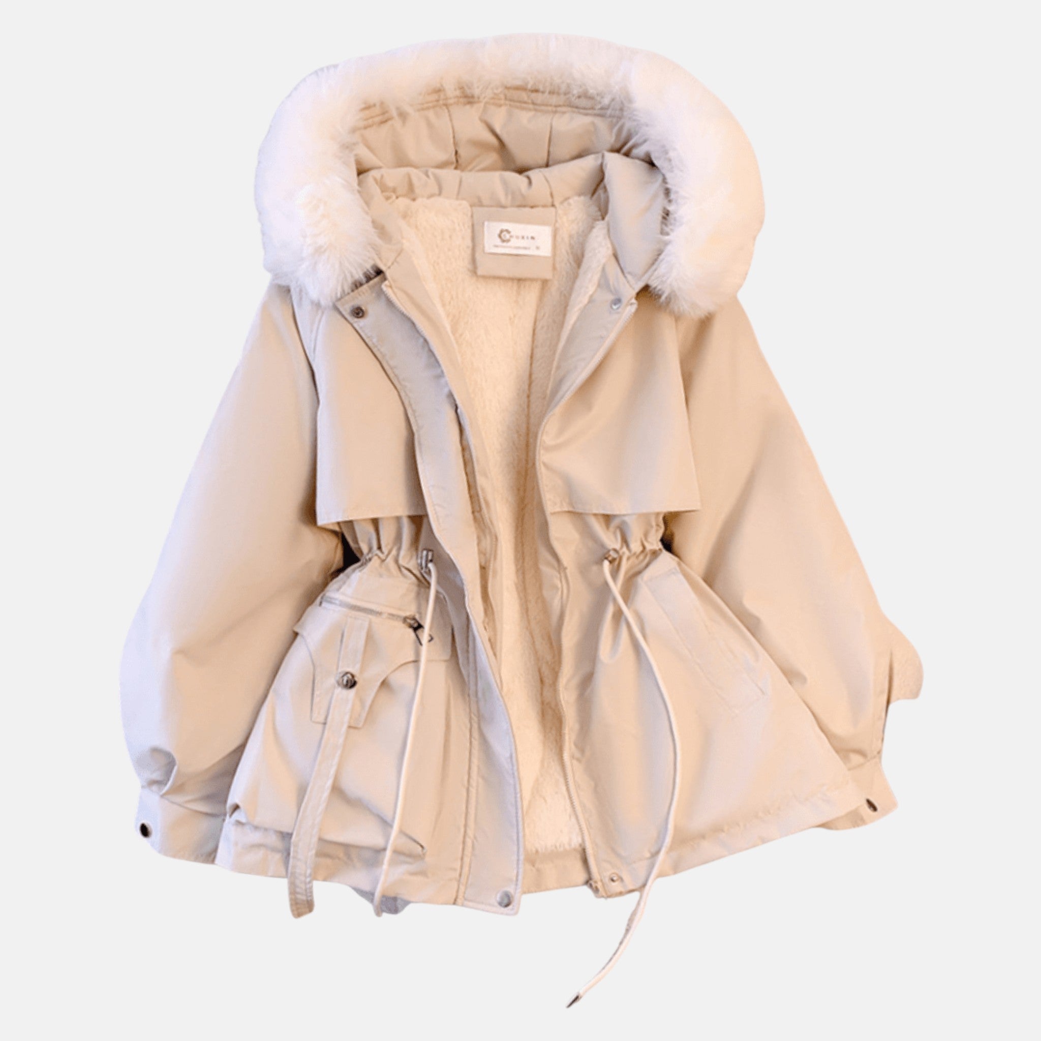 Mira – Damen Baumwolle Winterparka mit Kapuze und Tunnelzug - Parka - Jacke - Temala