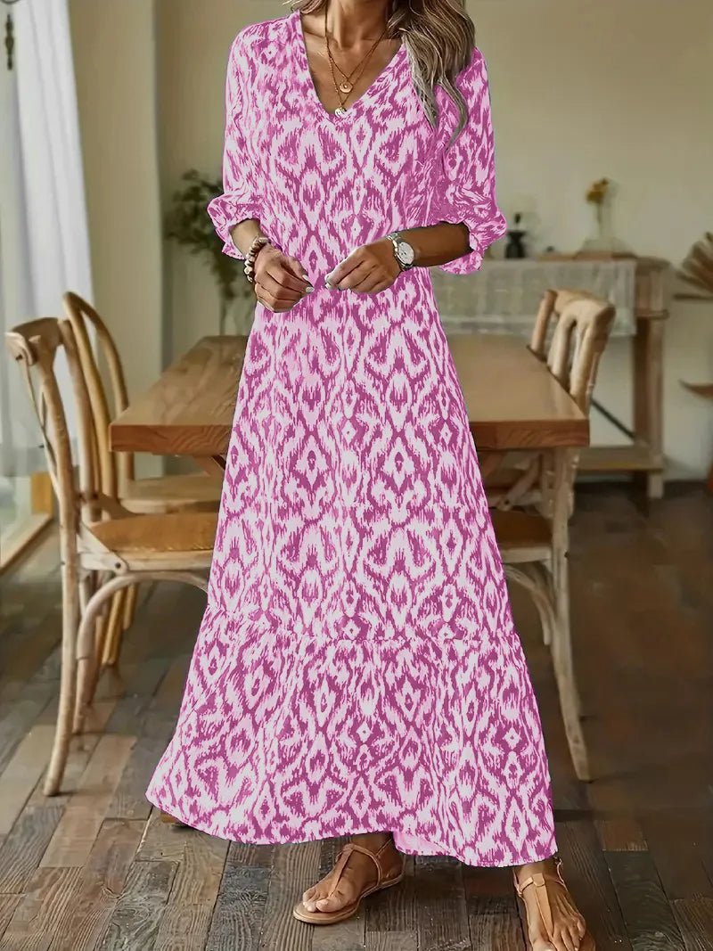 Mira - Maxikleid mit halben Ärmeln - Rosa - S - 