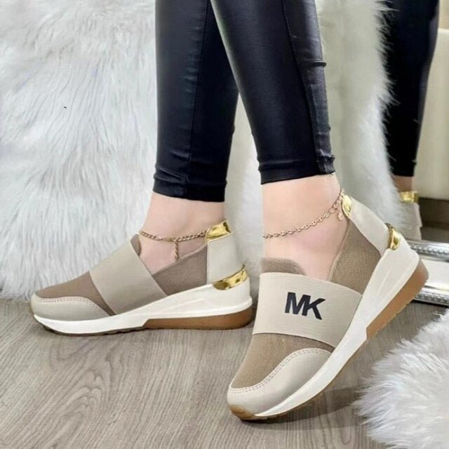 MK Slip - On Sneakers - Einfach zu tragende Sneakers für maximalen Komfort - Beige - 35 - 50% RABATT