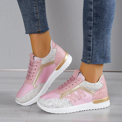 MK Sneakers - Trendige Sneakers für Frauen - Rosa - 35 - 50% RABATT