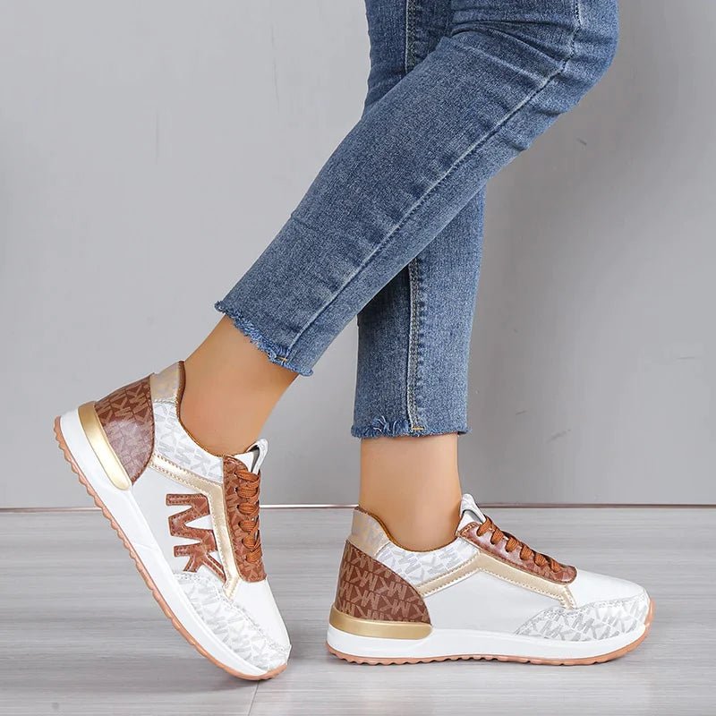 MK Sneakers - Trendige Sneakers für Frauen - Braun - 35 - 50% RABATT