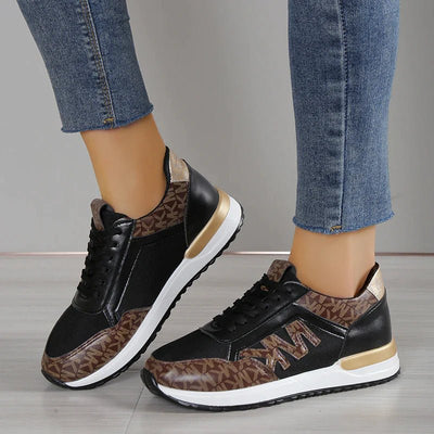 MK Sneakers - Trendige Sneakers für Frauen - Schwarz - 35 - 50% RABATT