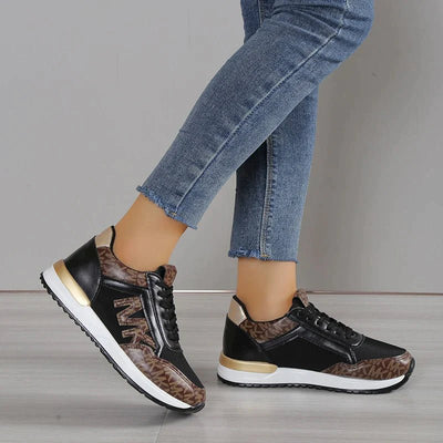 MK Sneakers - Trendige Sneakers für Frauen - Schwarz - 35 - 50% RABATT