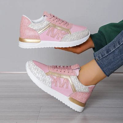 MK Sneakers - Trendige Sneakers für Frauen - Rosa - 35 - 50% RABATT