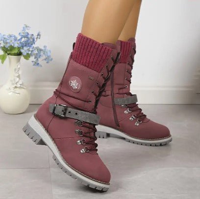 Molly - Halbhohe Winterstiefel für Frauen - Rot - 36 - 