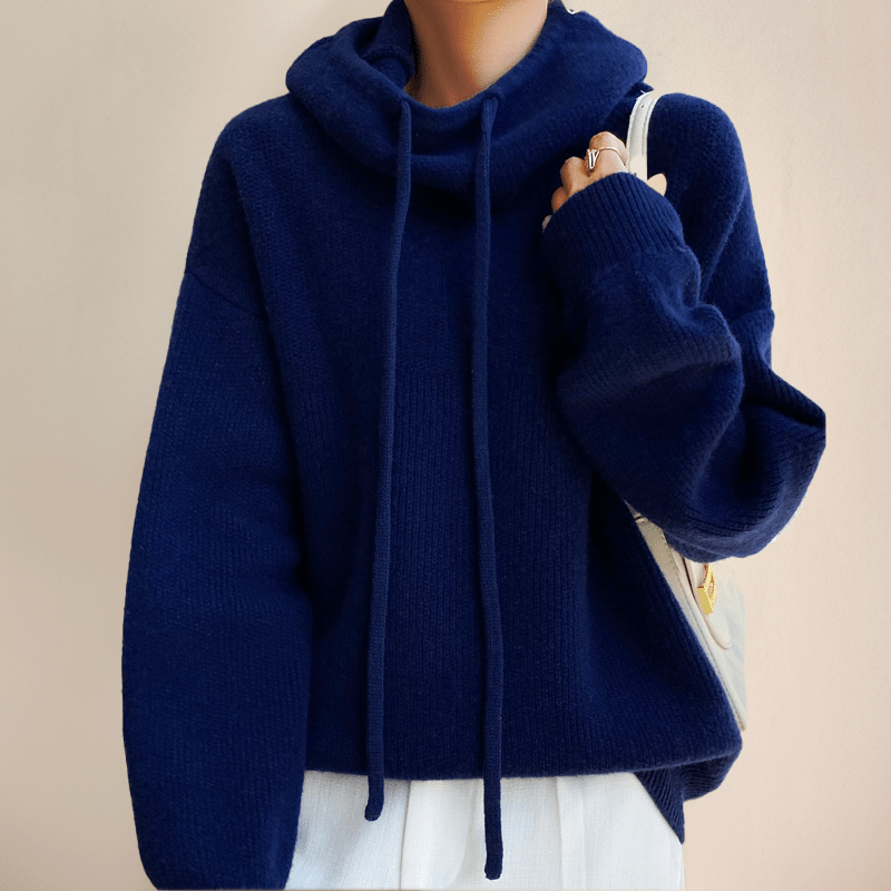 Nina - Wollrollkragenpullover - Blau - S - 