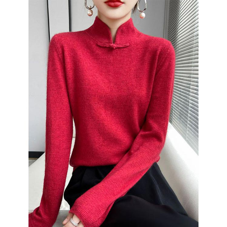 Noelle - Fashionable gestrickter Pullover - Rot - S - 