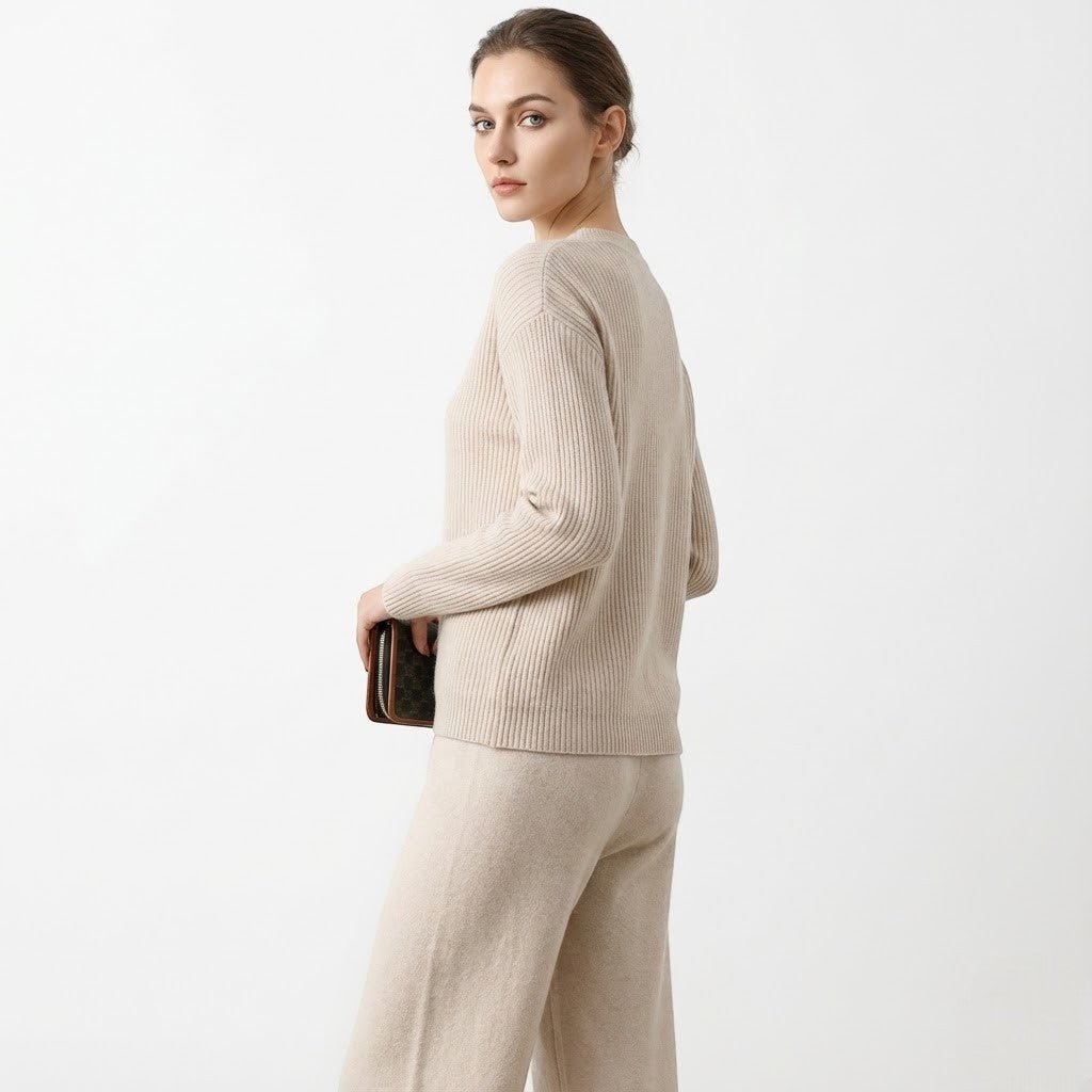 Noemi – Damen Wolle Freizeit Set Zweiteiler - Zweiteilige Sets - Temala