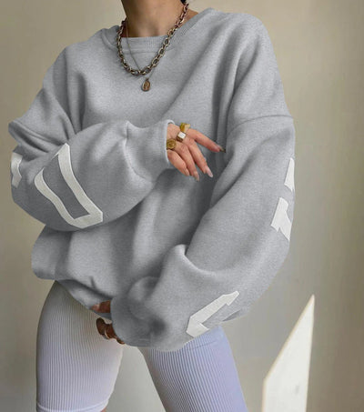 Olea - Gemütlicher Oversized Pullover - Hellgrau - S - 