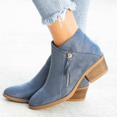 OrthoStep 2.0 - Orthopädische Lederstiefel für Frauen - Blau - 35 - 