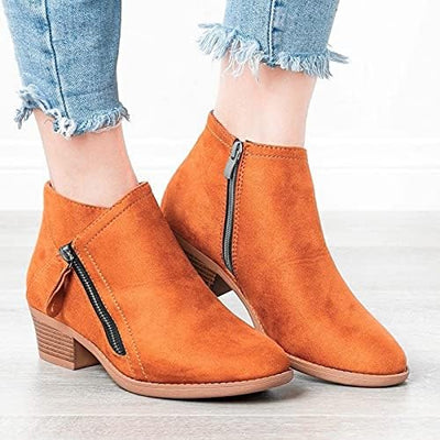 OrthoStep 2.0 - Orthopädische Lederstiefel für Frauen - Orange - 35 - 