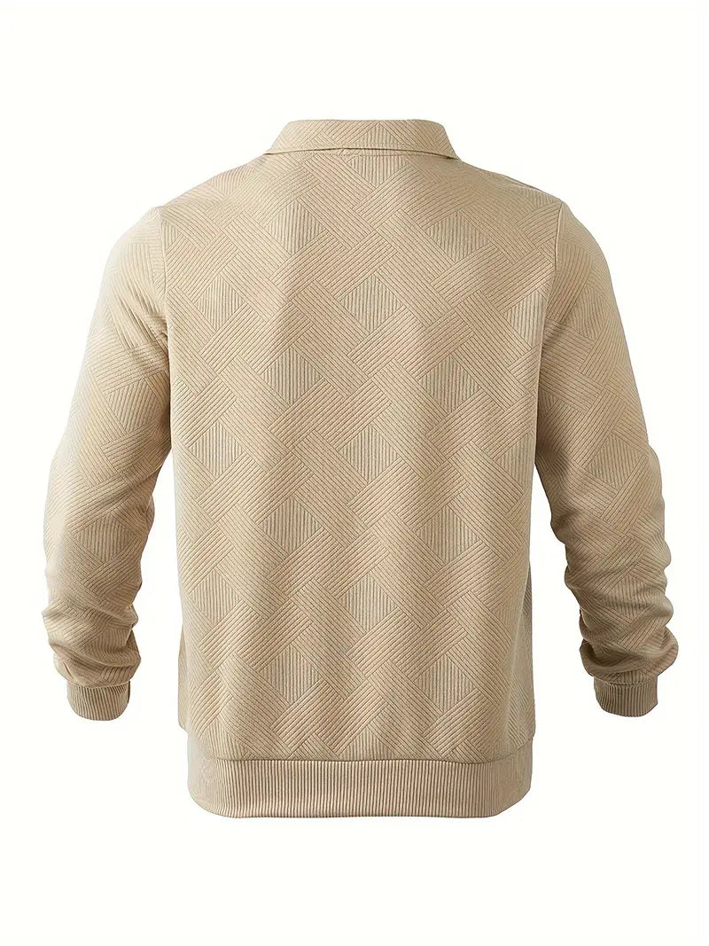 Pascal - Vintage Reißverschluss Pullover - Weiß - S - 